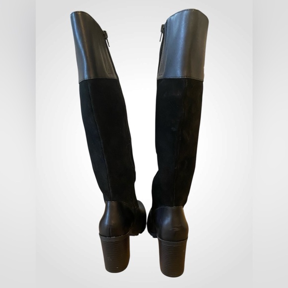 Giani Bernini | GB Kaidyn Black Genuine Leather & Suede Knee High Boots NWOB 7.5 - Picture 4 of 12